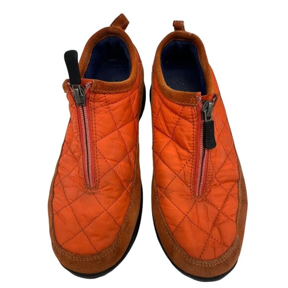 Lands' End Womens Quilted Insulated Shoes Size 9B Orange Zippered Outdoors - Picture 1 of 12